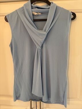 Light Blue Sleeveless Tie-Neck Camisole